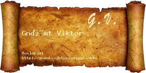 Gnámt Viktor névjegykártya